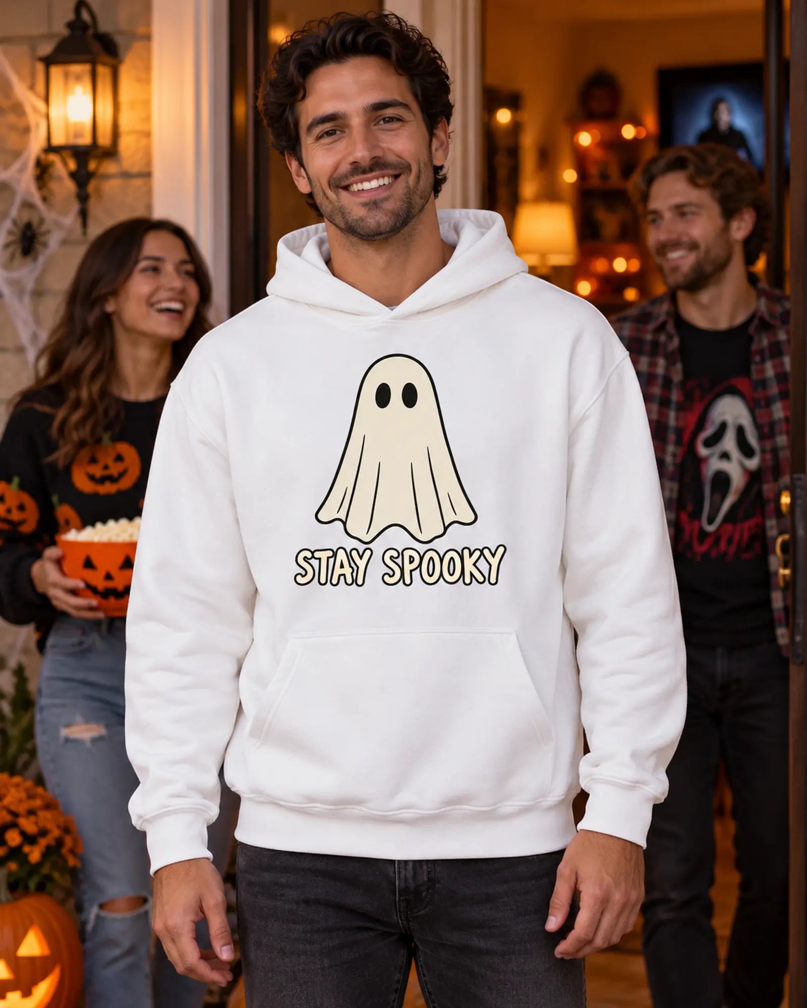 Stay Spooky Halloween Hoodie worn on model