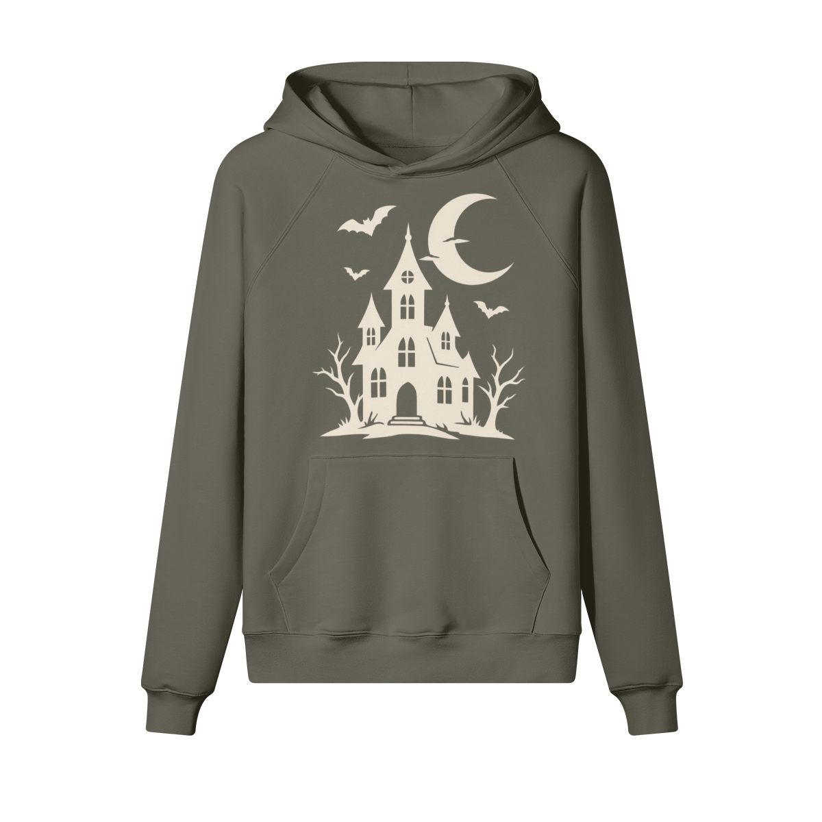 Spooky Castle Halloween Hoodie in heavy cotton fleece — view 2 | Staten Island Fits