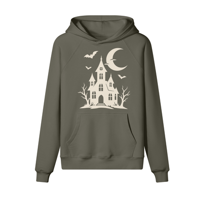 Spooky Castle Halloween Hoodie in heavy cotton fleece — view 5 | Staten Island Fits