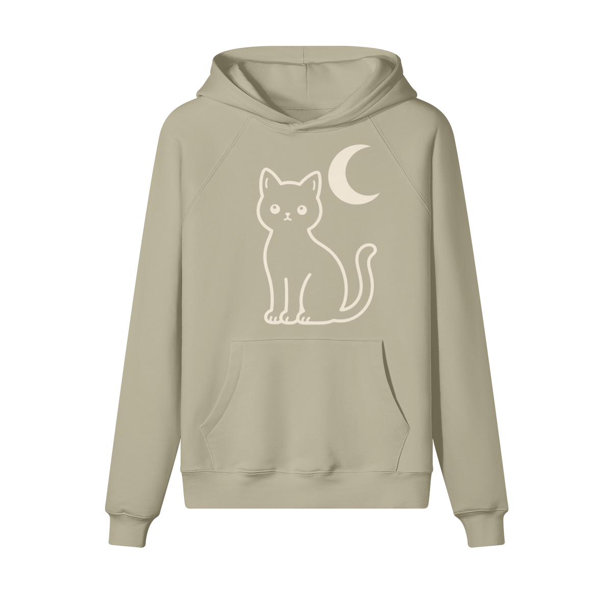 Black Cat Halloween Hoodie in heavy cotton fleece — view 3 | Staten Island Fits