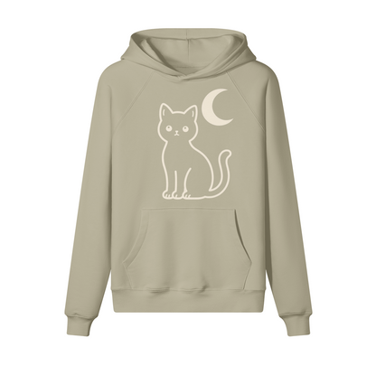 Black Cat Halloween Hoodie in heavy cotton fleece — view 3 | Staten Island Fits