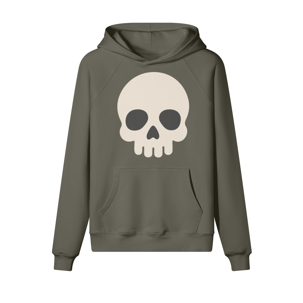 Simple Skull Halloween Hoodie in heavy cotton fleece — view 1 | Staten Island Fits