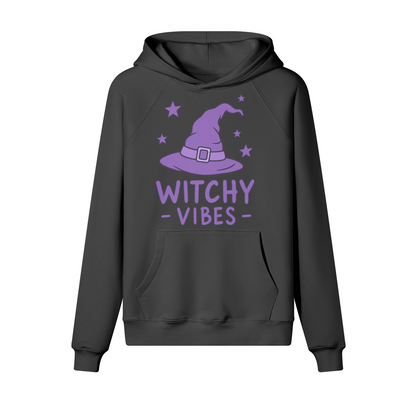 Witchy Vibes Halloween Hoodie in heavy cotton fleece — view 2 | Staten Island Fits
