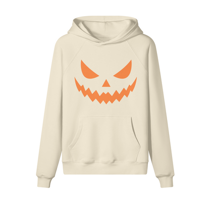 Creepy Smile Halloween Hoodie in heavy cotton fleece — view 3 | Staten Island Fits
