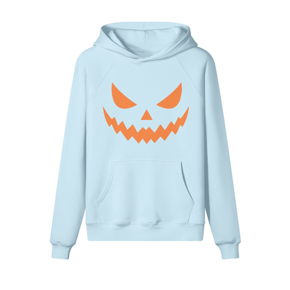 Creepy Smile Halloween Hoodie in heavy cotton fleece — view 6 | Staten Island Fits