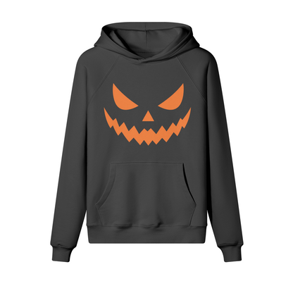 Creepy Smile Halloween Hoodie in heavy cotton fleece — view 10 | Staten Island Fits