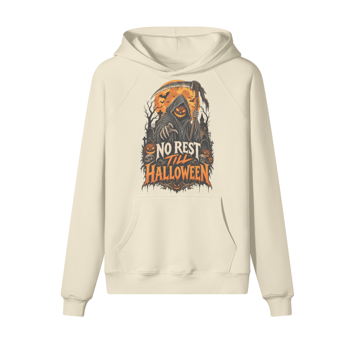 No Sleep Halloween Hoodie in heavy cotton fleece — view 3 | Staten Island Fits