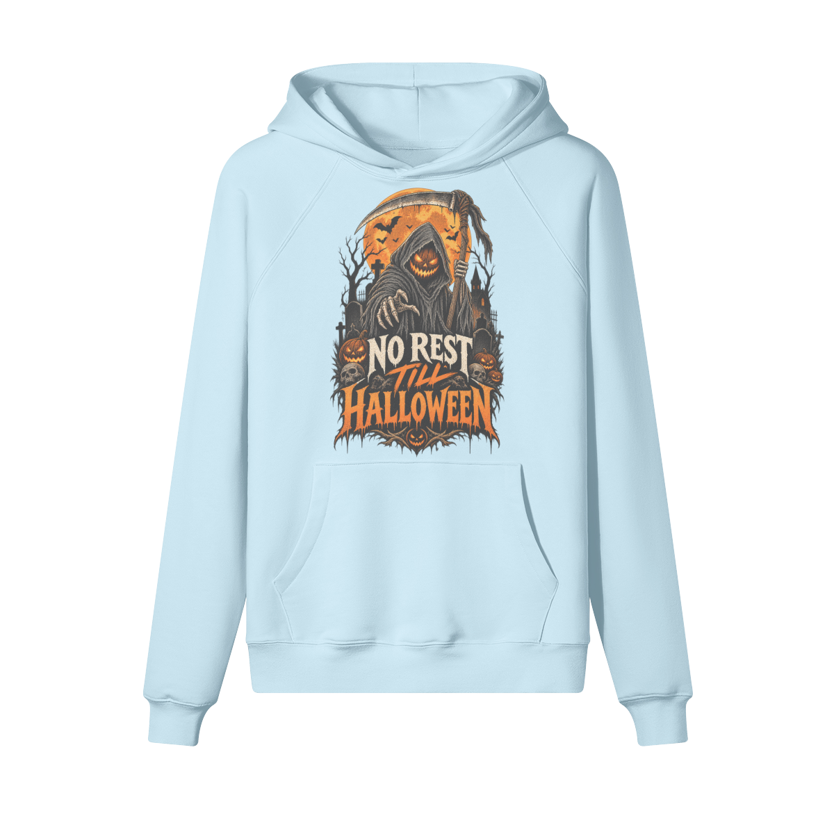 No Sleep Halloween Hoodie in heavy cotton fleece — view 6 | Staten Island Fits