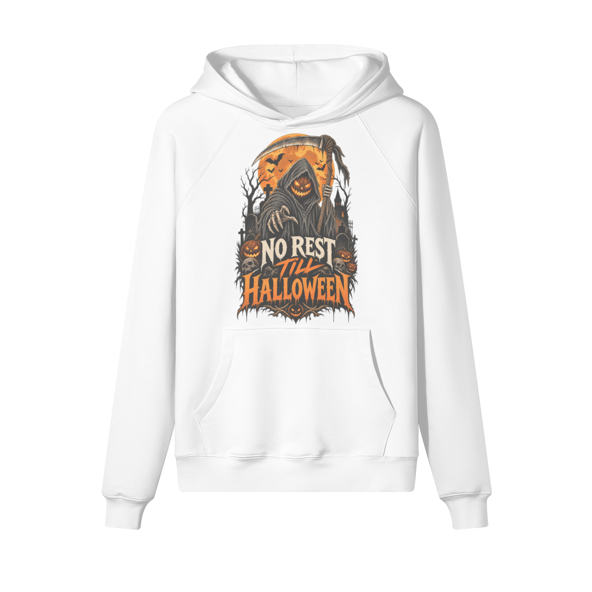 No Sleep Halloween Hoodie in heavy cotton fleece — view 9 | Staten Island Fits