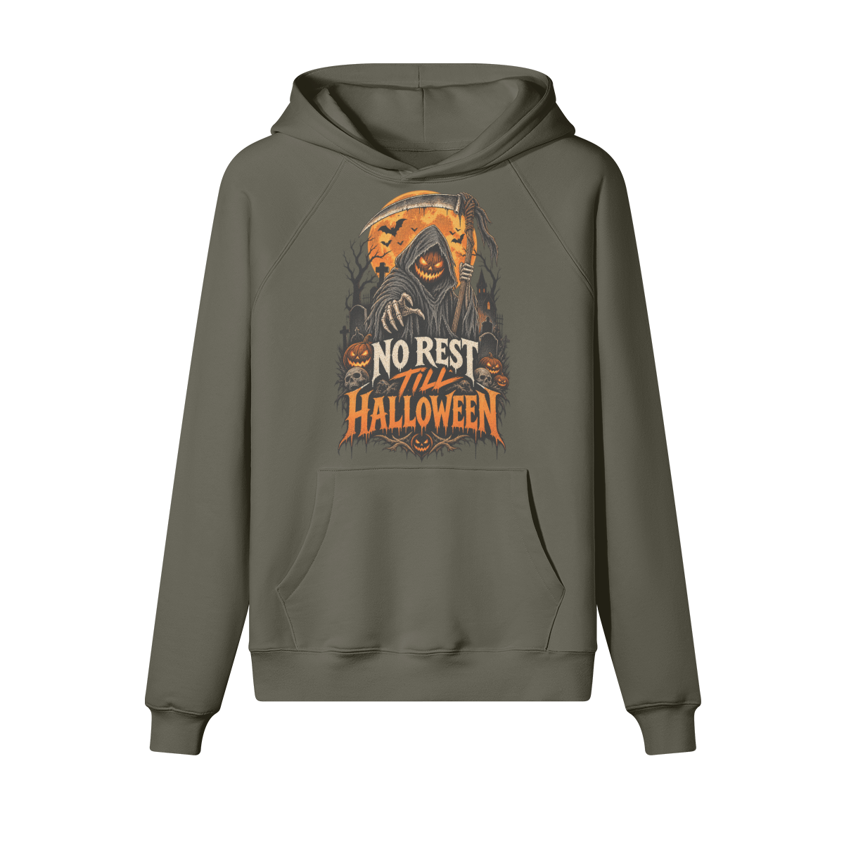 No Sleep Halloween Hoodie in heavy cotton fleece — view 4 | Staten Island Fits