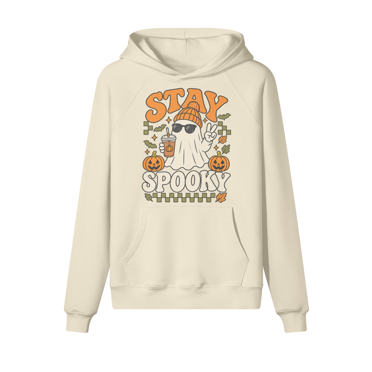 Party Ghost Halloween Hoodie in heavy cotton fleece — view 1 | Staten Island Fits