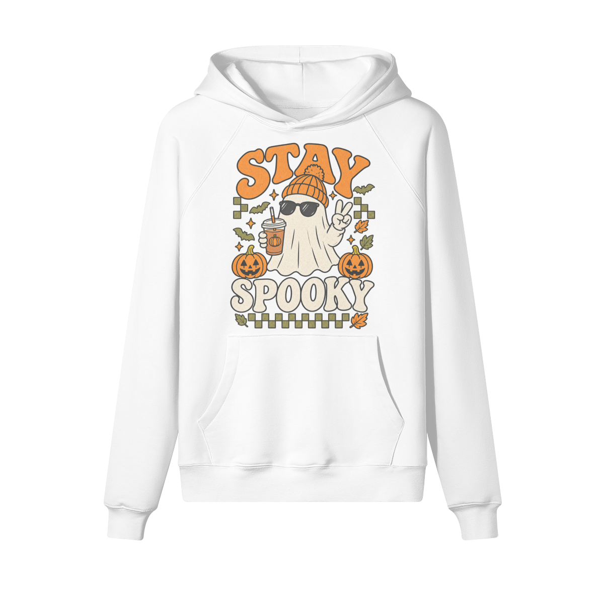Party Ghost Halloween Hoodie in heavy cotton fleece — view 3 | Staten Island Fits
