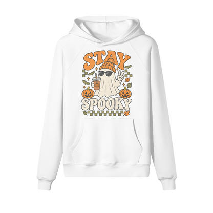 Party Ghost Halloween Hoodie in heavy cotton fleece — view 3 | Staten Island Fits