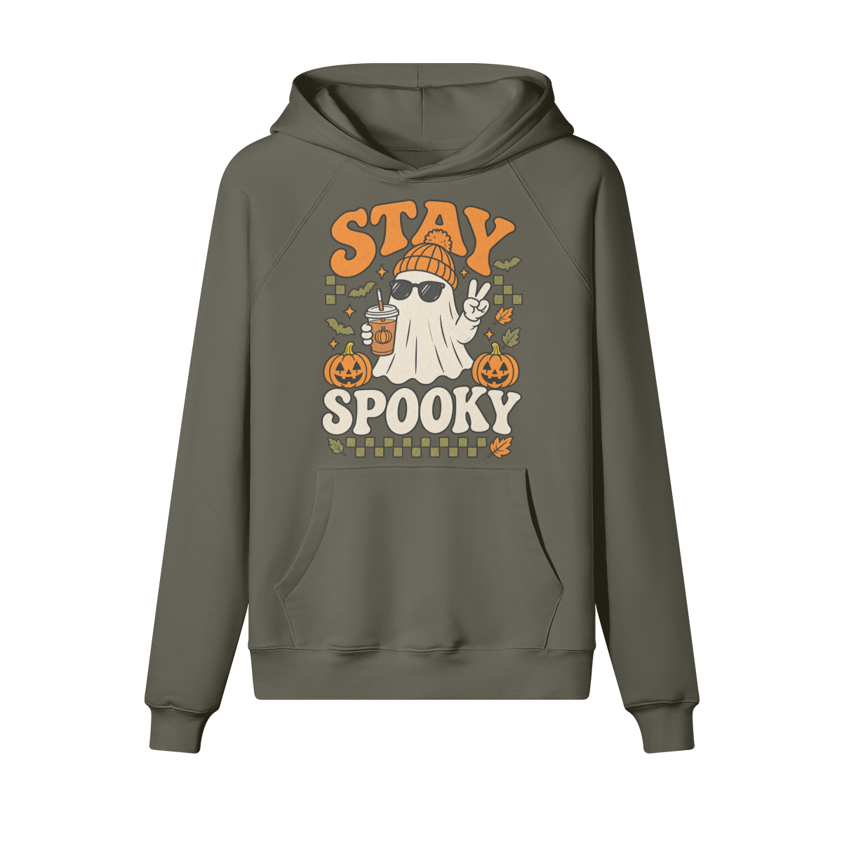 Party Ghost Halloween Hoodie in heavy cotton fleece — view 2 | Staten Island Fits