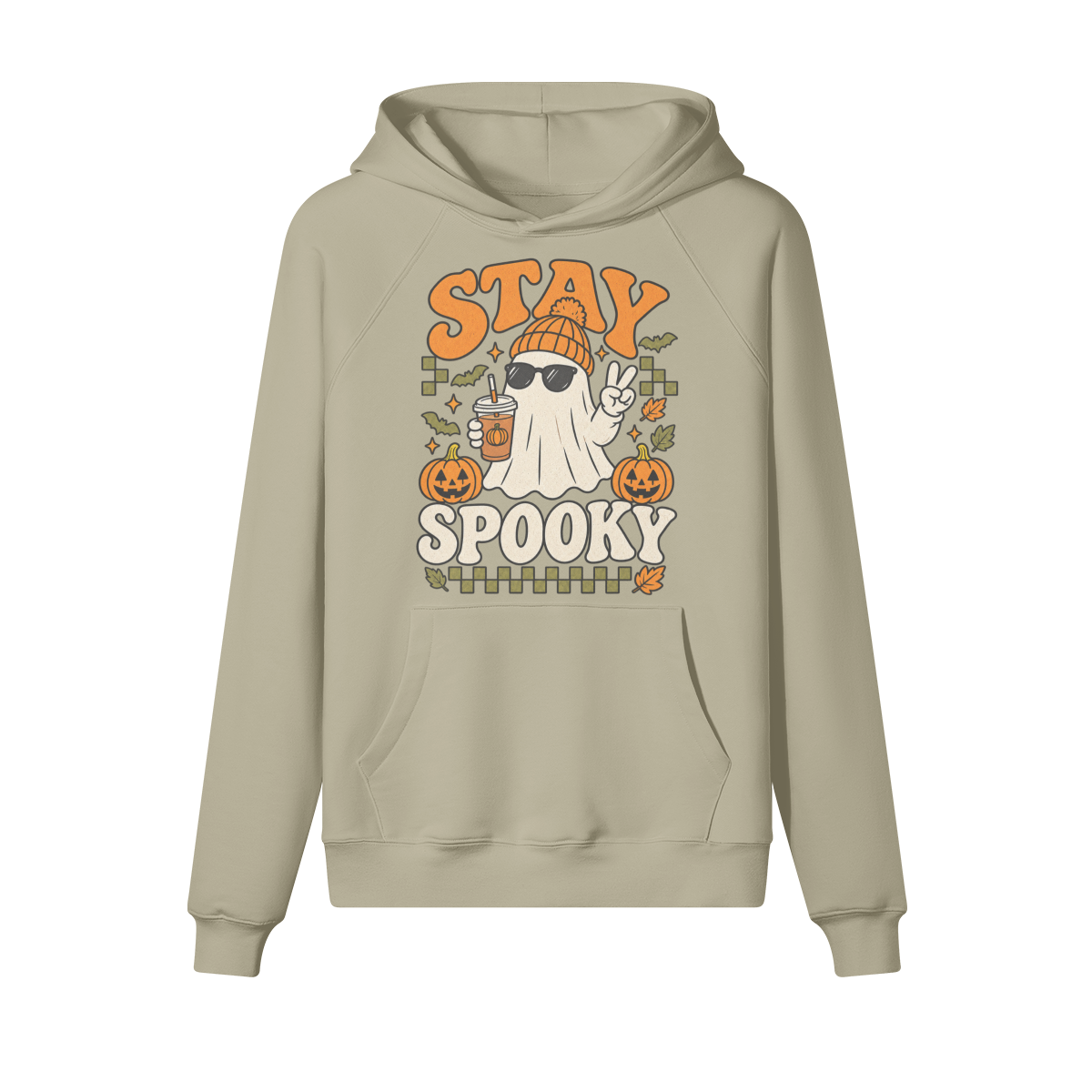 Party Ghost Halloween Hoodie in heavy cotton fleece — view 5 | Staten Island Fits
