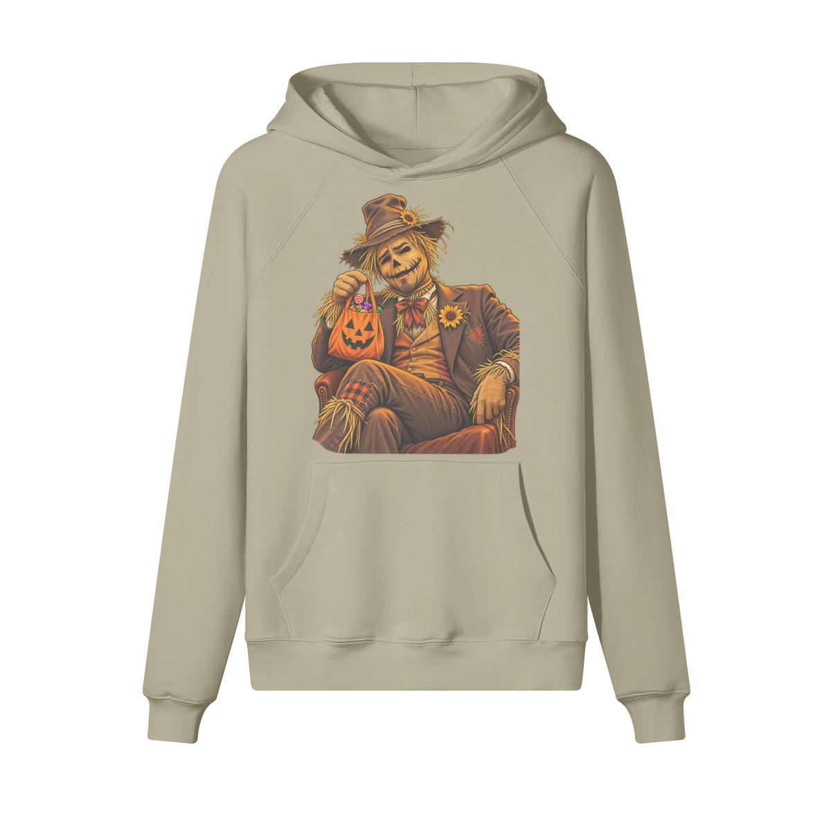 Scarecrow Halloween Hoodie in heavy cotton fleece — view 5 | Staten Island Fits