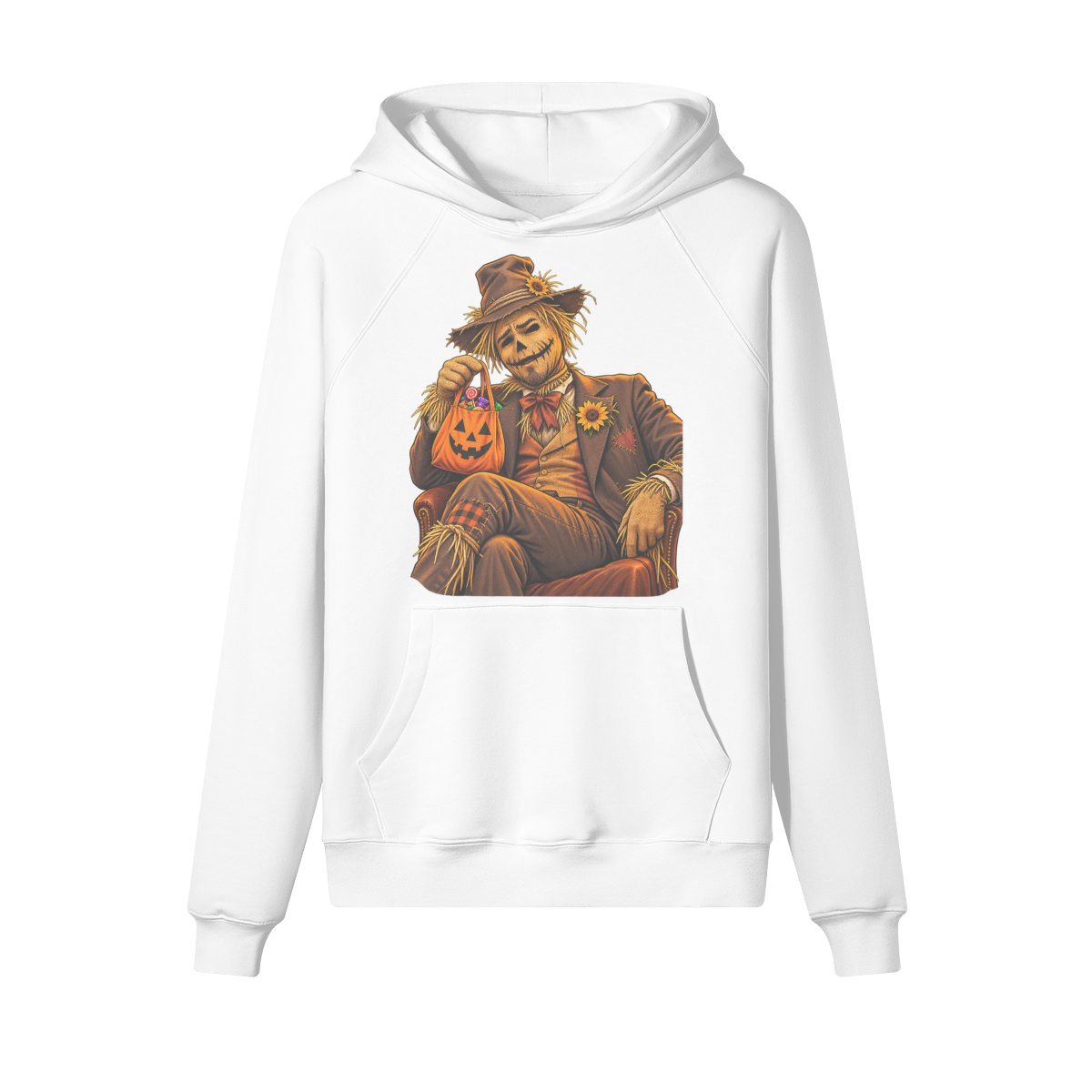 Scarecrow Halloween Hoodie in heavy cotton fleece — view 9 | Staten Island Fits