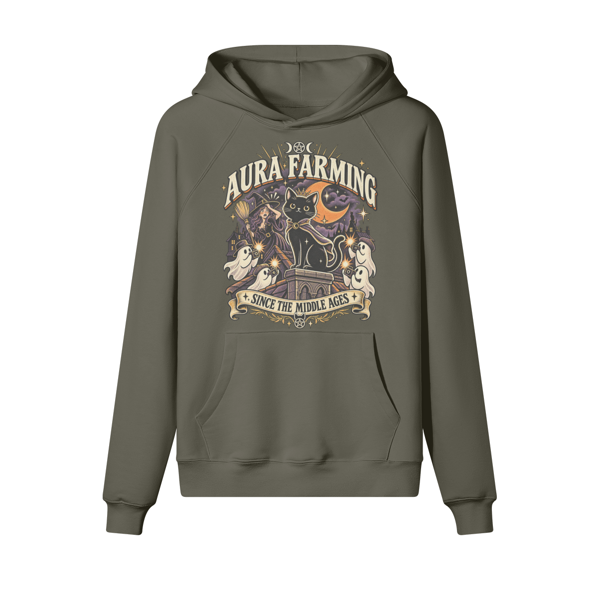 Aura Farming Halloween Hoodie in heavy cotton fleece — view 4 | Staten Island Fits