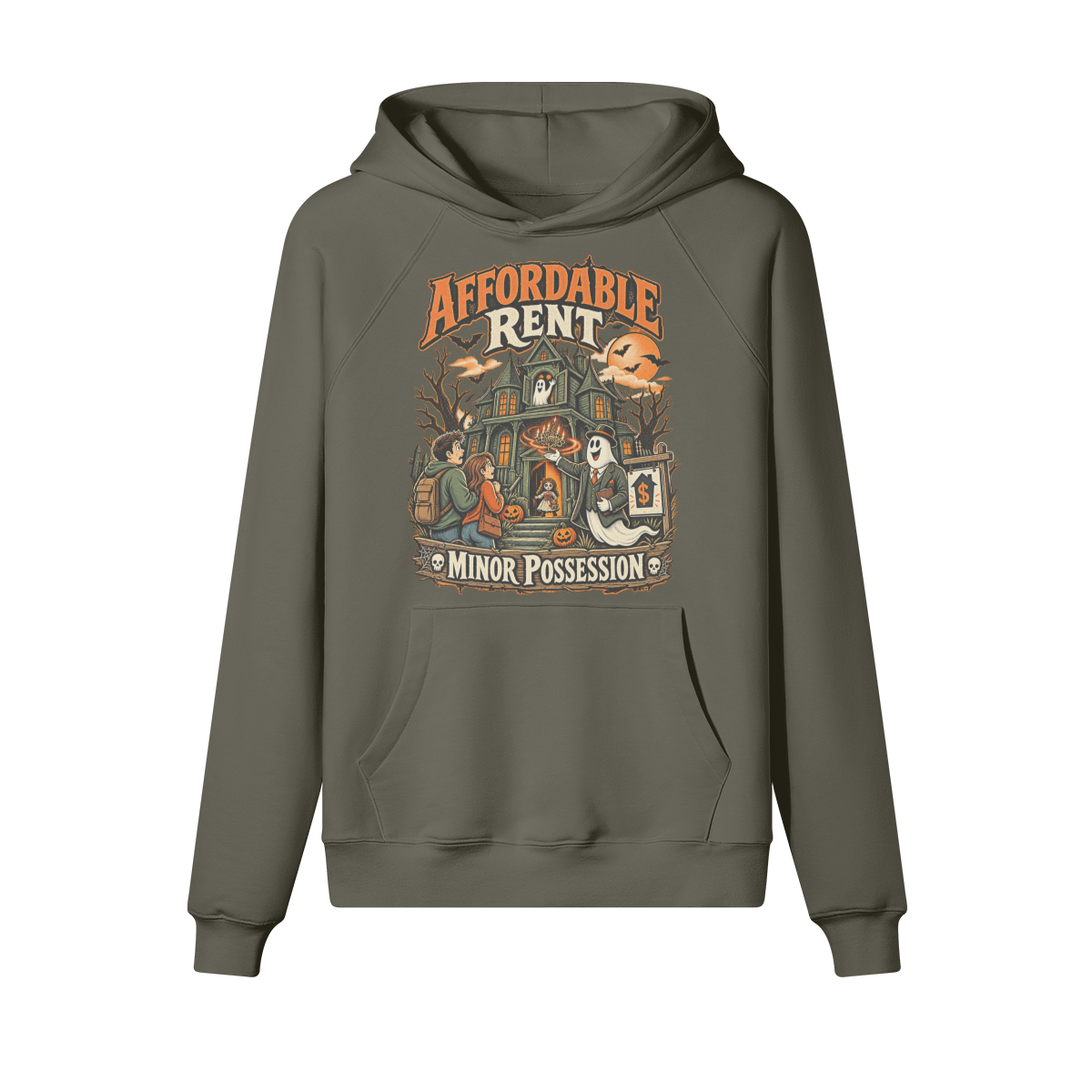 Minor Possession Halloween Hoodie in heavy cotton fleece — view 4 | Staten Island Fits