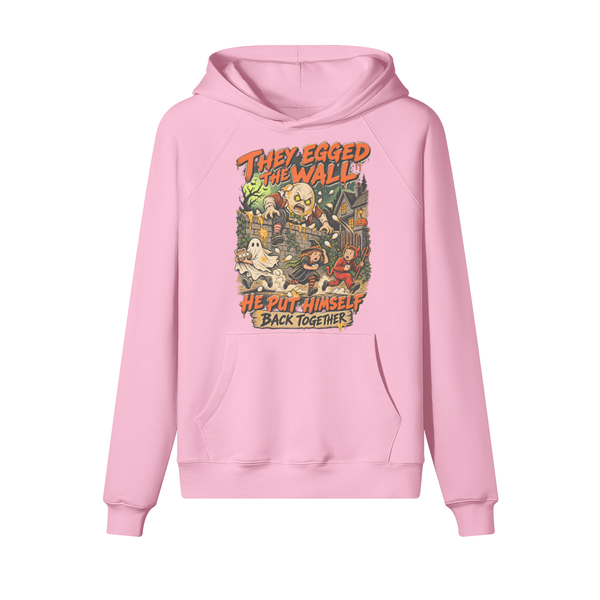 Humpty Dumpty Halloween Hoodie in heavy cotton fleece — view 7 | Staten Island Fits