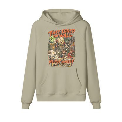 Humpty Dumpty Halloween Hoodie in heavy cotton fleece — view 13 | Staten Island Fits