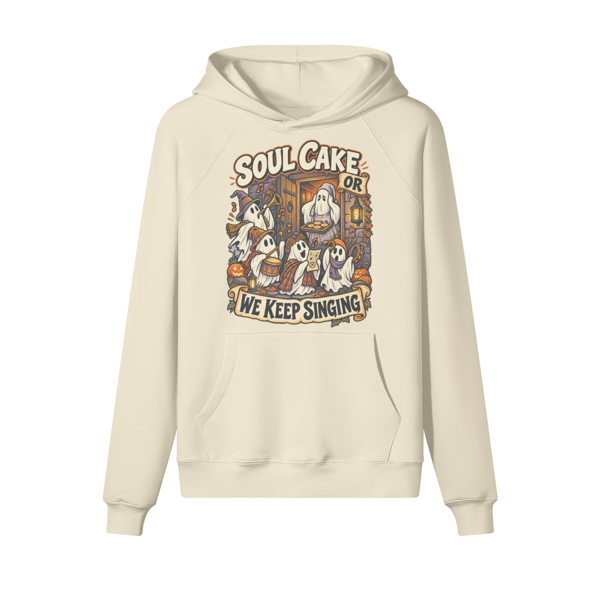 Soul Cake Halloween Hoodie in heavy cotton fleece — view 3 | Staten Island Fits
