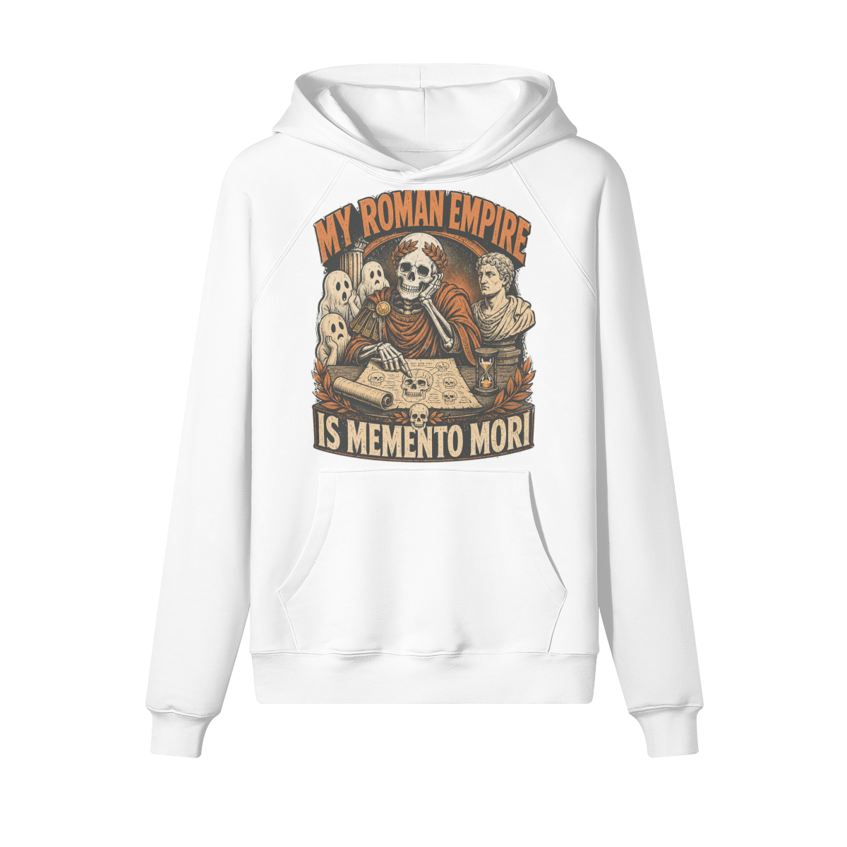 Momento Mori Halloween Hoodie in heavy cotton fleece — view 1 | Staten Island Fits