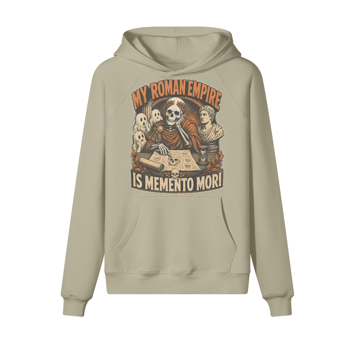 Momento Mori Halloween Hoodie in heavy cotton fleece — view 5 | Staten Island Fits