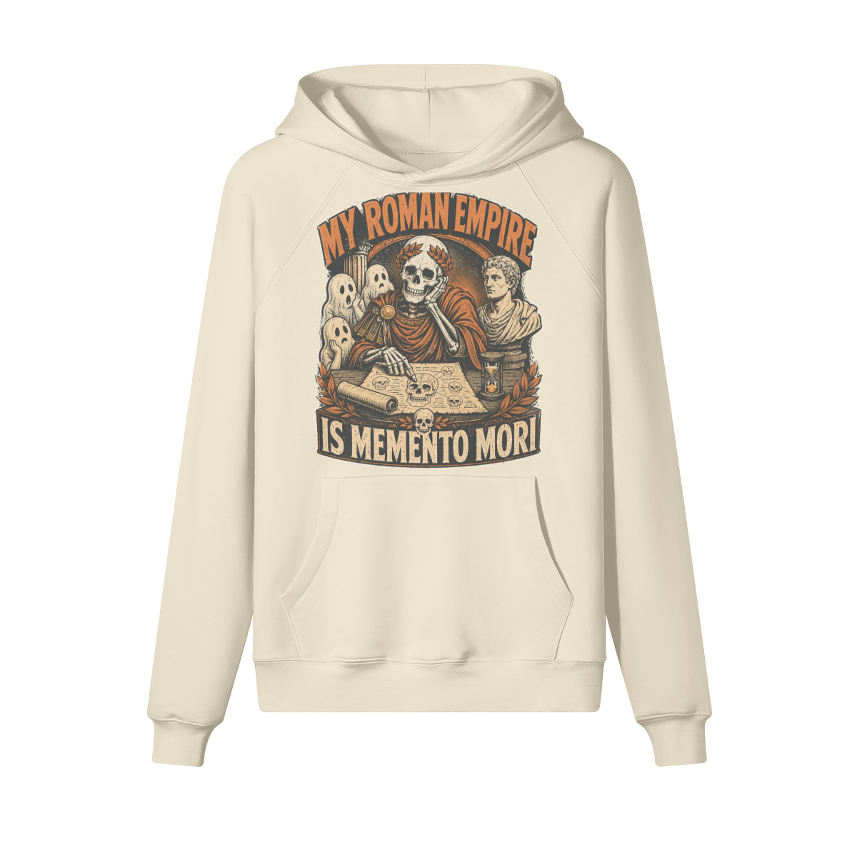 Momento Mori Halloween Hoodie in heavy cotton fleece — view 3 | Staten Island Fits