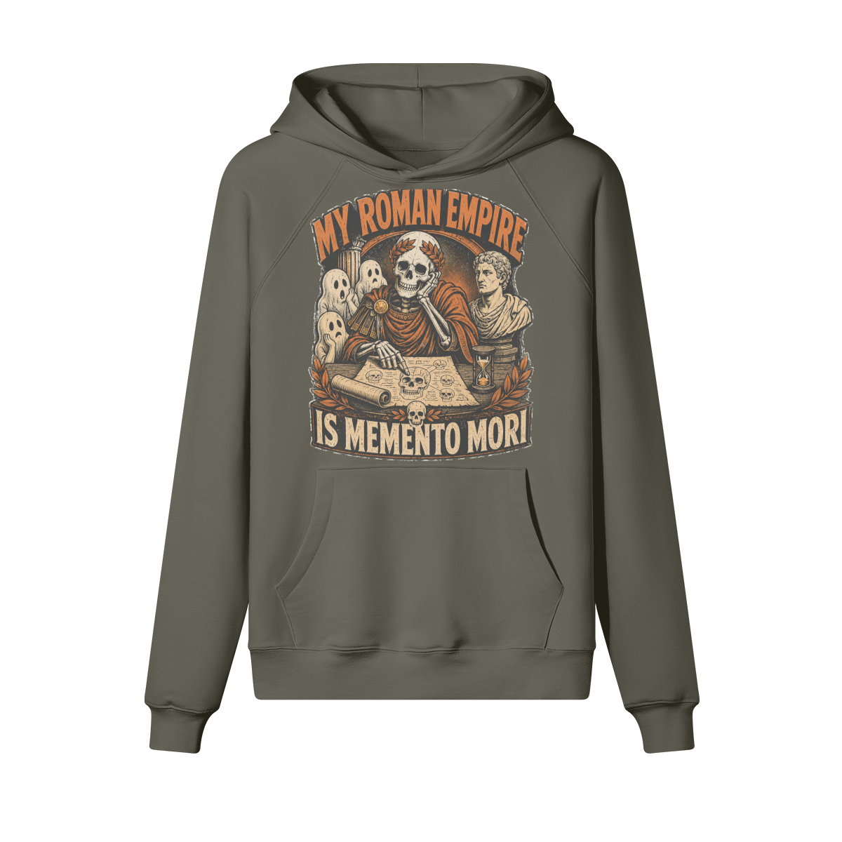 Momento Mori Halloween Hoodie in heavy cotton fleece — view 4 | Staten Island Fits