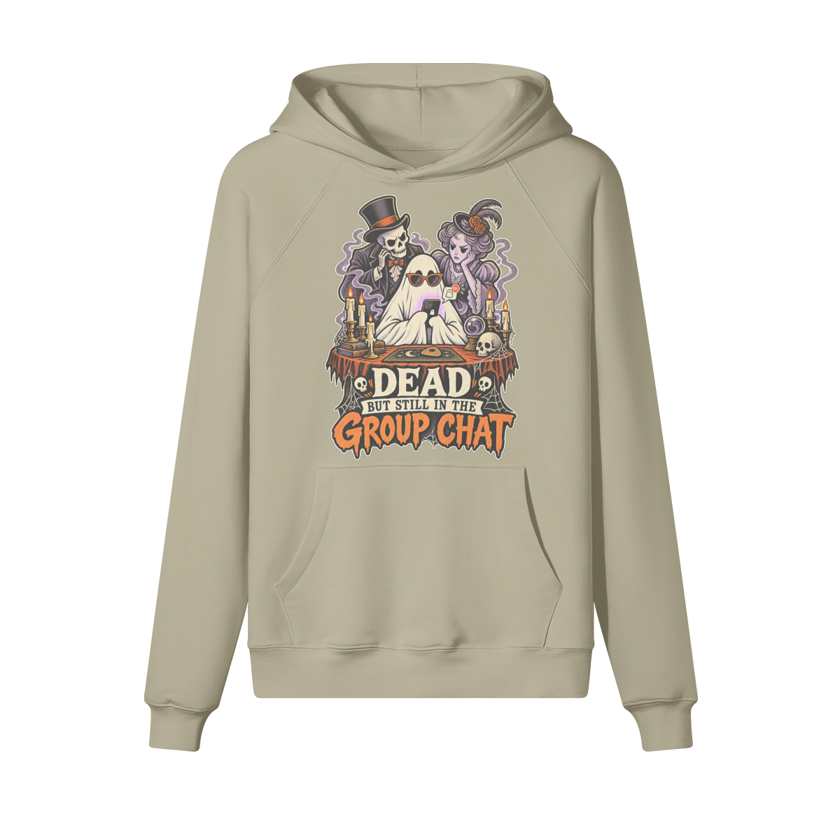 Group Chat Halloween Hoodie in heavy cotton fleece — view 5 | Staten Island Fits