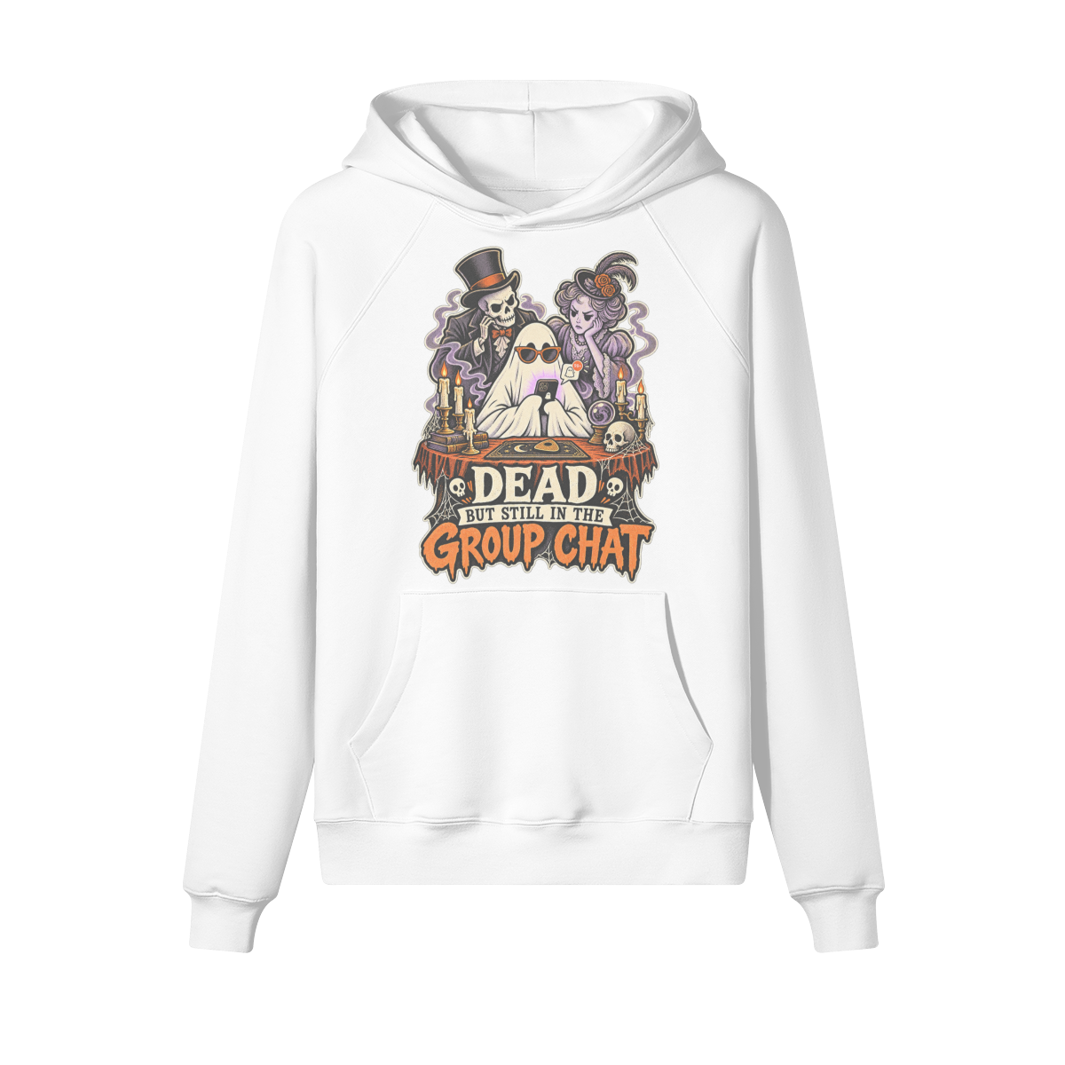 Group Chat Halloween Hoodie in heavy cotton fleece — view 9 | Staten Island Fits