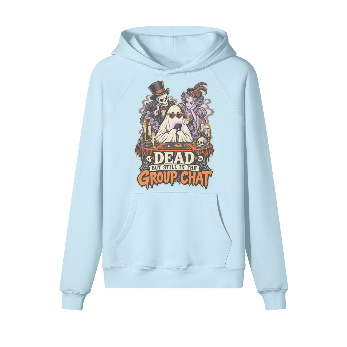 Group Chat Halloween Hoodie in heavy cotton fleece — view 6 | Staten Island Fits