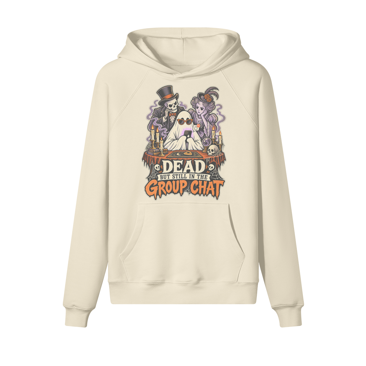 Group Chat Halloween Hoodie in heavy cotton fleece — view 3 | Staten Island Fits