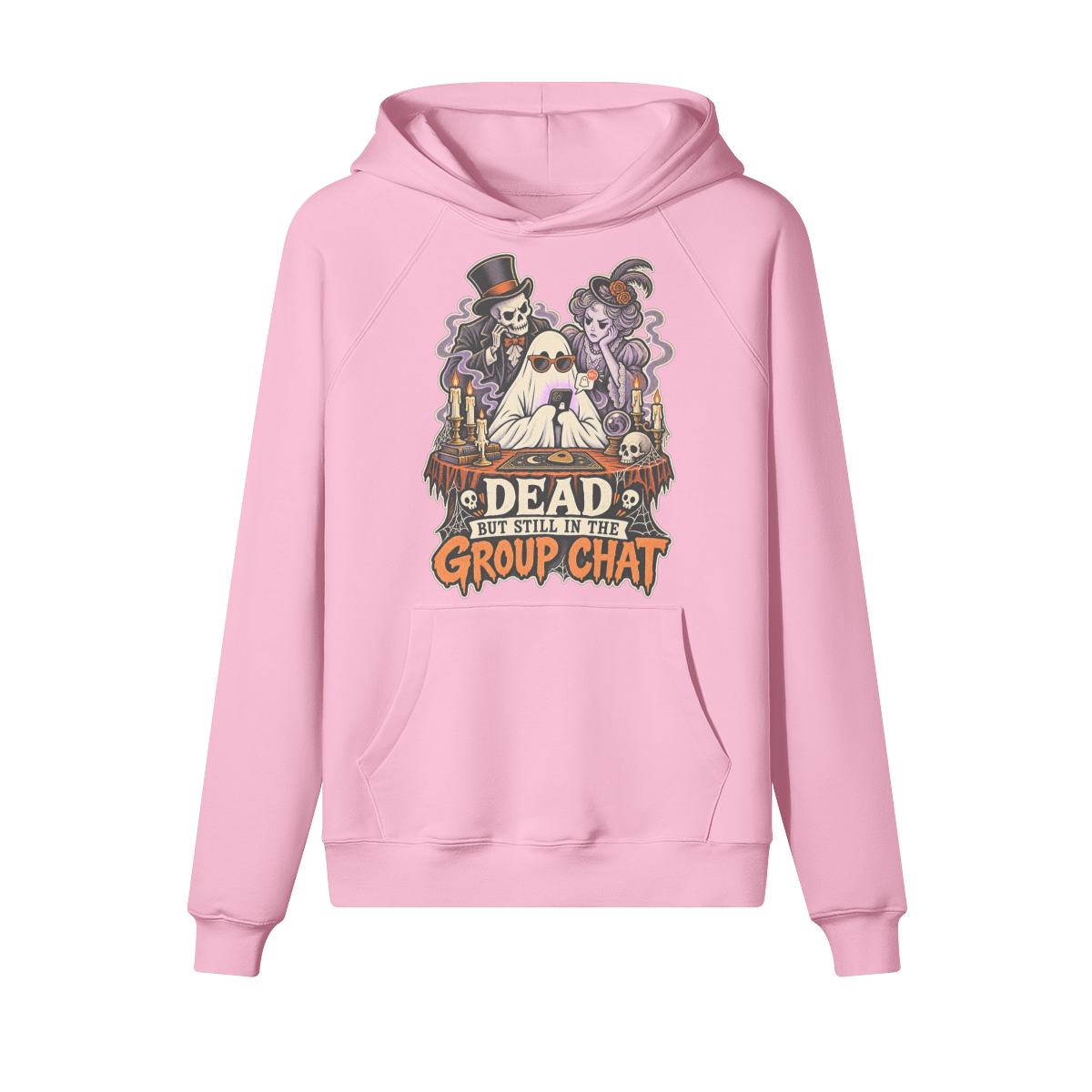 Group Chat Halloween Hoodie in heavy cotton fleece — view 7 | Staten Island Fits