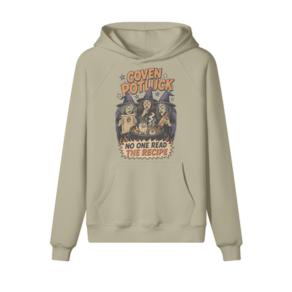 Coven Potluck Halloween Hoodie in heavy cotton fleece — view 5 | Staten Island Fits