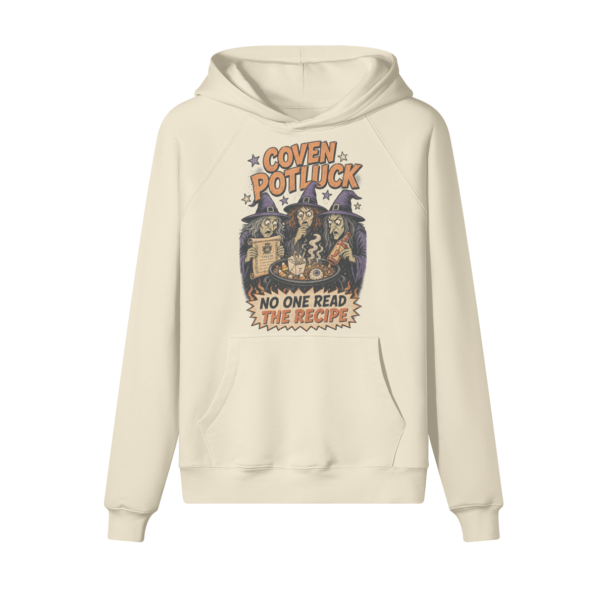 Coven Potluck Halloween Hoodie in heavy cotton fleece — view 3 | Staten Island Fits