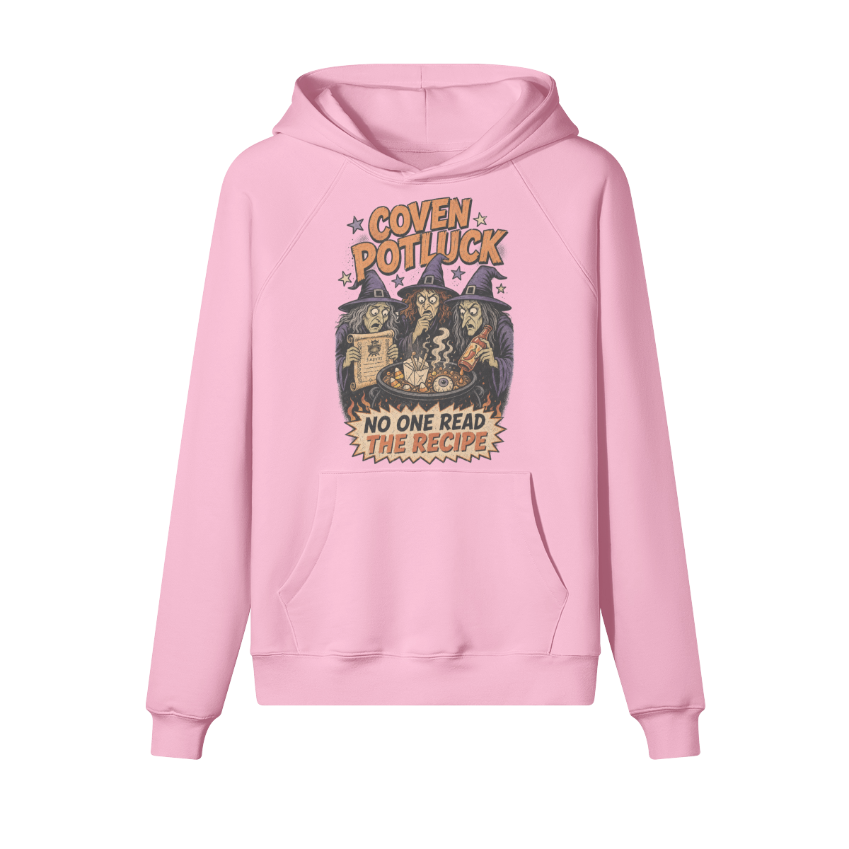 Coven Potluck Halloween Hoodie in heavy cotton fleece — view 7 | Staten Island Fits