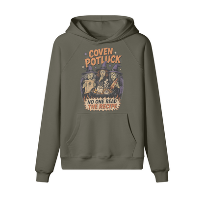 Coven Potluck Halloween Hoodie in heavy cotton fleece — view 12 | Staten Island Fits