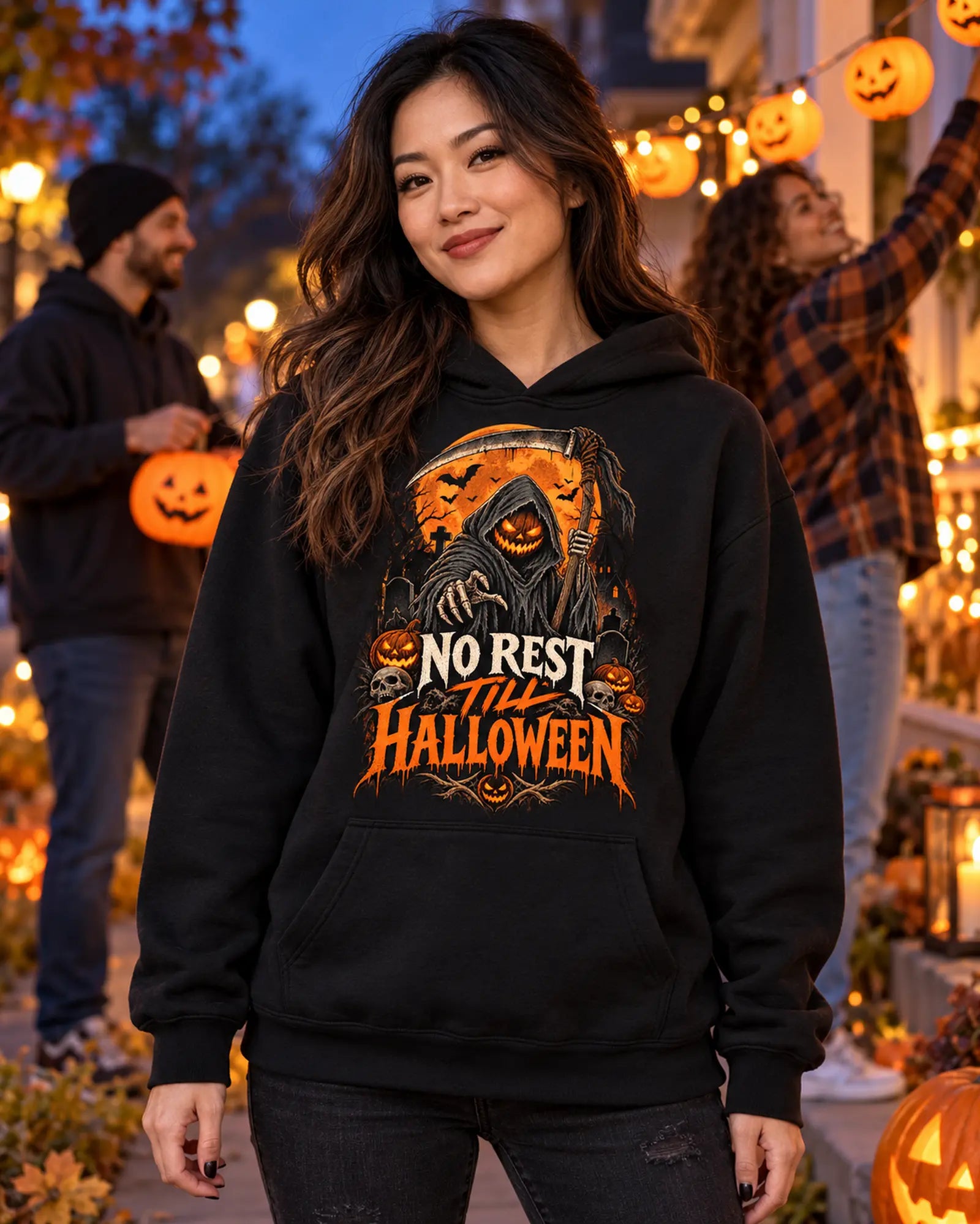No Sleep Halloween Hoodie Halloween Graphic Hoodie On Model