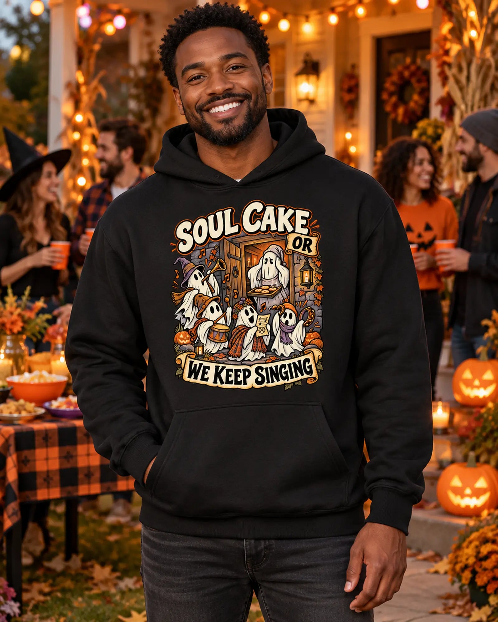 Soul Cake Halloween Hoodie Halloween Graphic Hoodie On Model